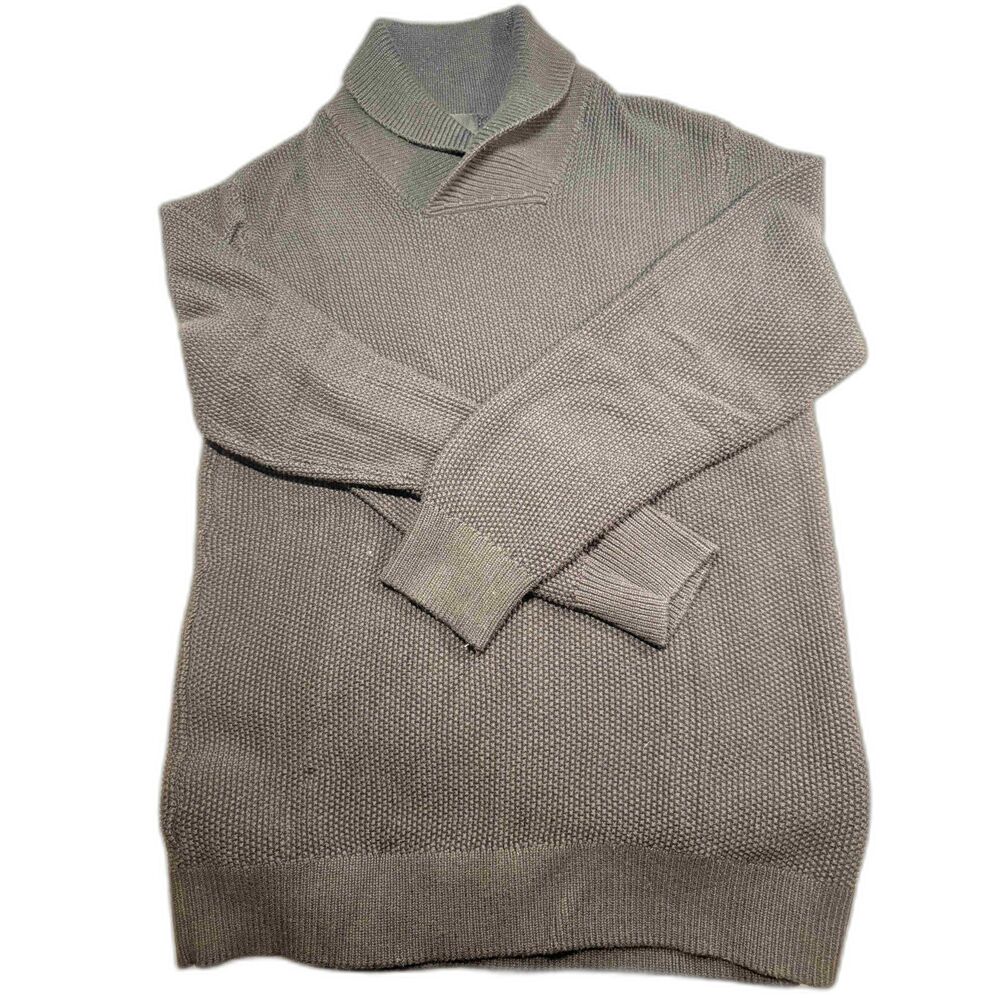 H&M Mens Charcoal Black Textured Turtleneck Sweater M
